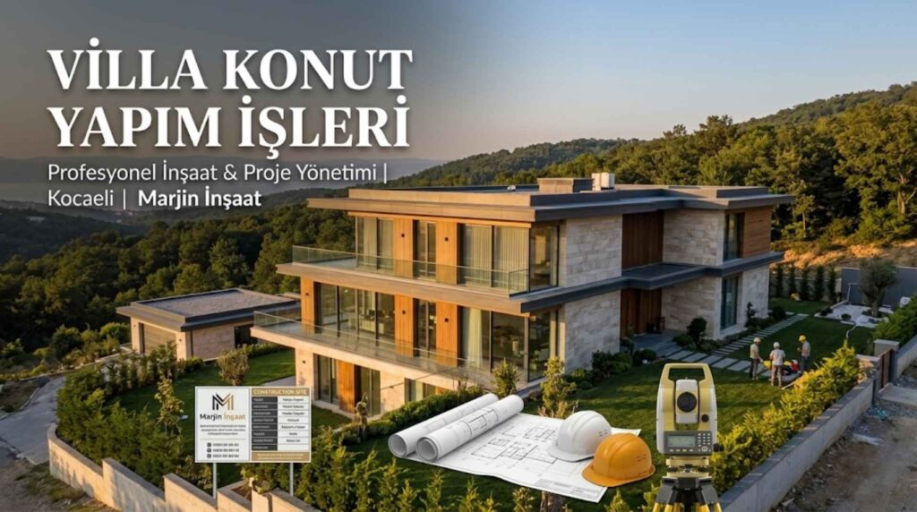 Kocaeli villa konut yapım işleri ve anahtar teslim mimari proje uygulamaları - Marjin İnşaat